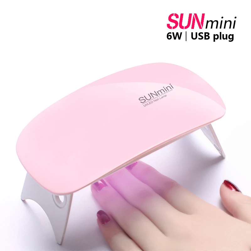 SUNmini 6 Вт Сушилка для ногтей Портативный USB кабель Светодиодный УФ лампа