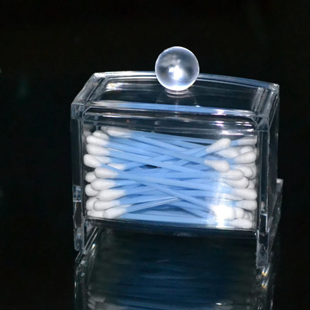 2017 New Creative Clear Acrylic Swab Storage Box Cotton Pads Swabs Stick Cosmetic Makeup Tools Durable Case Holder | Красота и