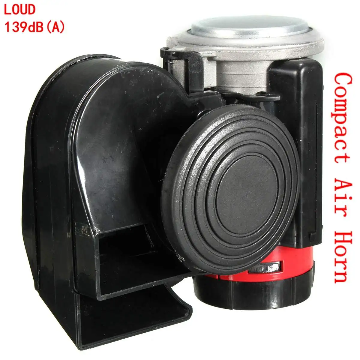 12V 139dB Громкий черный клаксон Улитка Компактный Airhorn автомобиль грузовик мотоцикл яхты