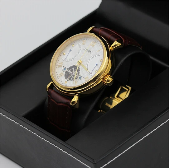 Мужские наручные часы SINOBI роскошные механические с сапфировым кристаллом