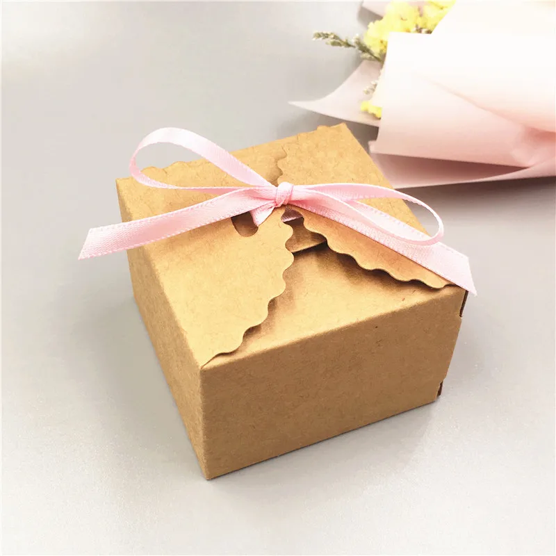 Крафт картонная коробка для хранения Сладкий День Святого Валентина Свадебный