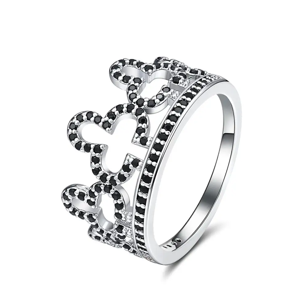 Club ORSA JEWELS, дизайн покера, медное кольцо для женщин в форме лопаты, кольцо с короной, Красный AAA CZ, стильные новые оригинальные ювелирные изделия, корейское кольцо OR196 - Цвет основного камня: Club