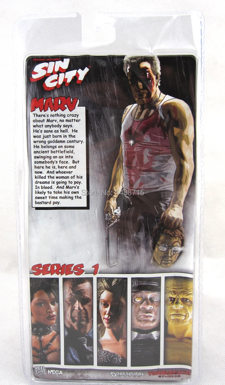 HOT NECA Классический комиксов фильма Город грехов кровавый Марв Микки Рурк 7