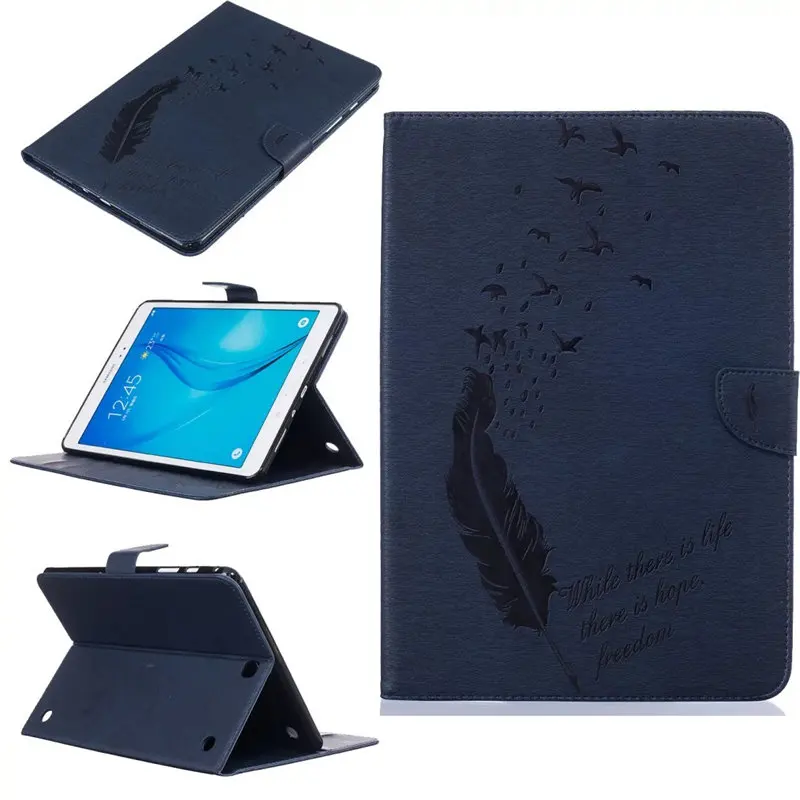 Dark Blue Чехол для samsung Tab A, 9,7 дюймов, T550, T555, роскошный кожаный чехол, складная подставка, чехол для планшета, для T550, SM-T555, SM-P550, P555 - Цвет: Dark Blue