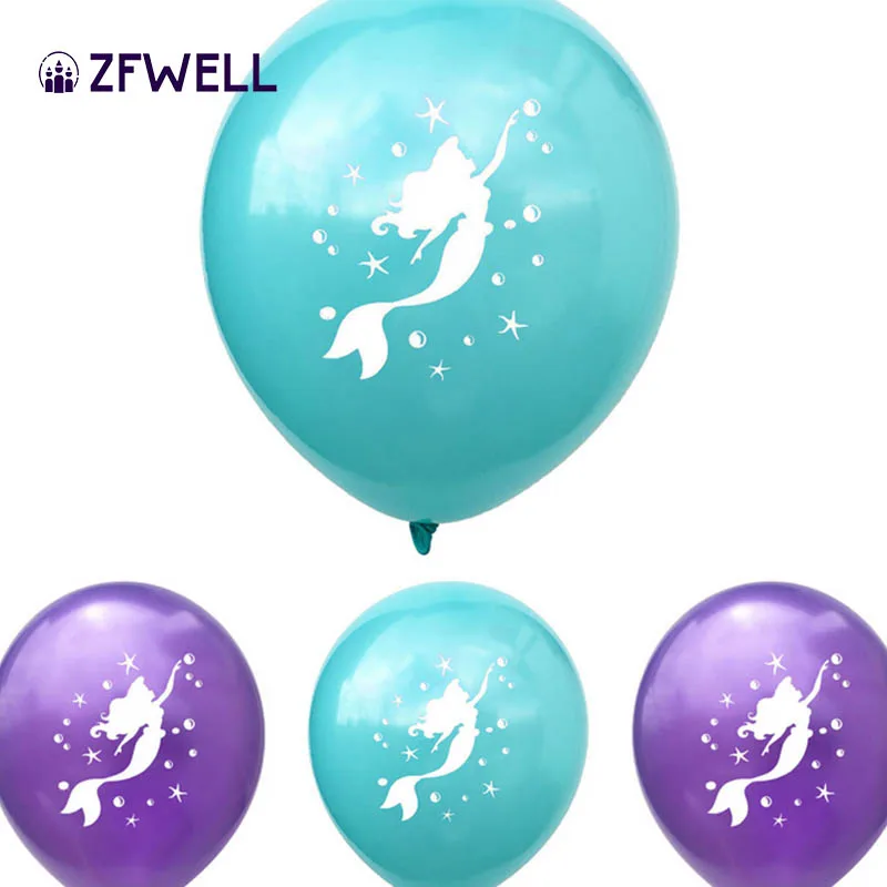 ZFWELL12 дюймов латексные принты воздушных шариков шар русалки детский день