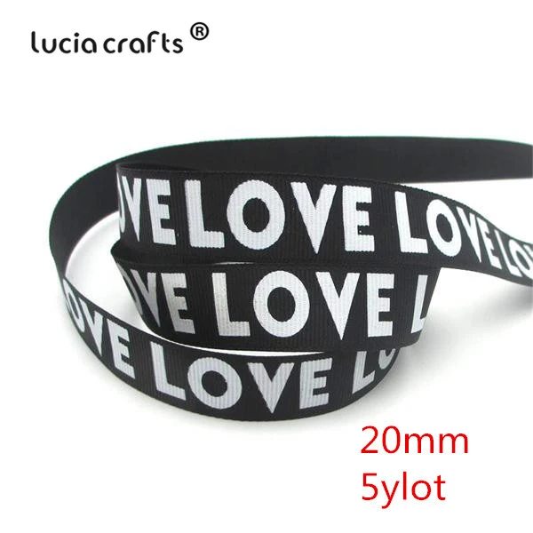 Lucia Crafts 5y/lot мульти вариант буквы/цифры шаблон напечатанный корсажная лента для самодельного украшения одежды материалы ручной работы для поделок S0602 - Цвет: Style 1  Black 20mm