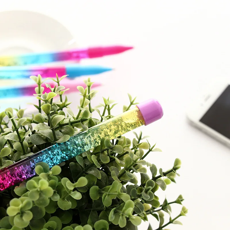 5pcs/lot Creatively 1.0mm Luxury Ballpoint flow oil crystal Gold foil Metal Copper colorful high-grade gold powder quicksand pen |