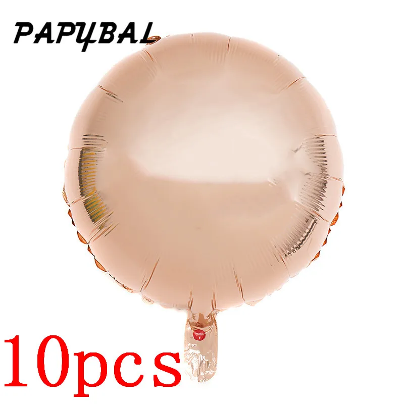 10pcs 18inch Розовое золото круглый Количество шариков воздушные шары на день рождения вечерние украшения Дети Единорог вечерние Eid Mubarak Globos Baby shower воздушный шар - Цвет: 10pcs 18inch