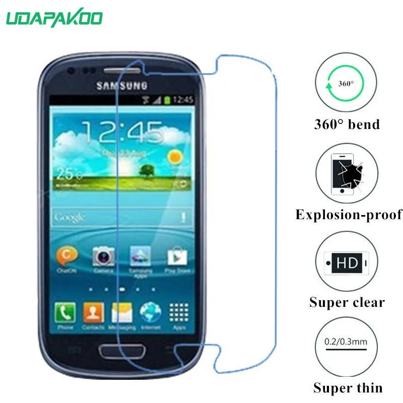 udapakoo clear Tempered soft glass film for Sumsung Galaxy S3 Mini I8190 GT-i8190 Nano Explosion-proof Screen Protector | Мобильные