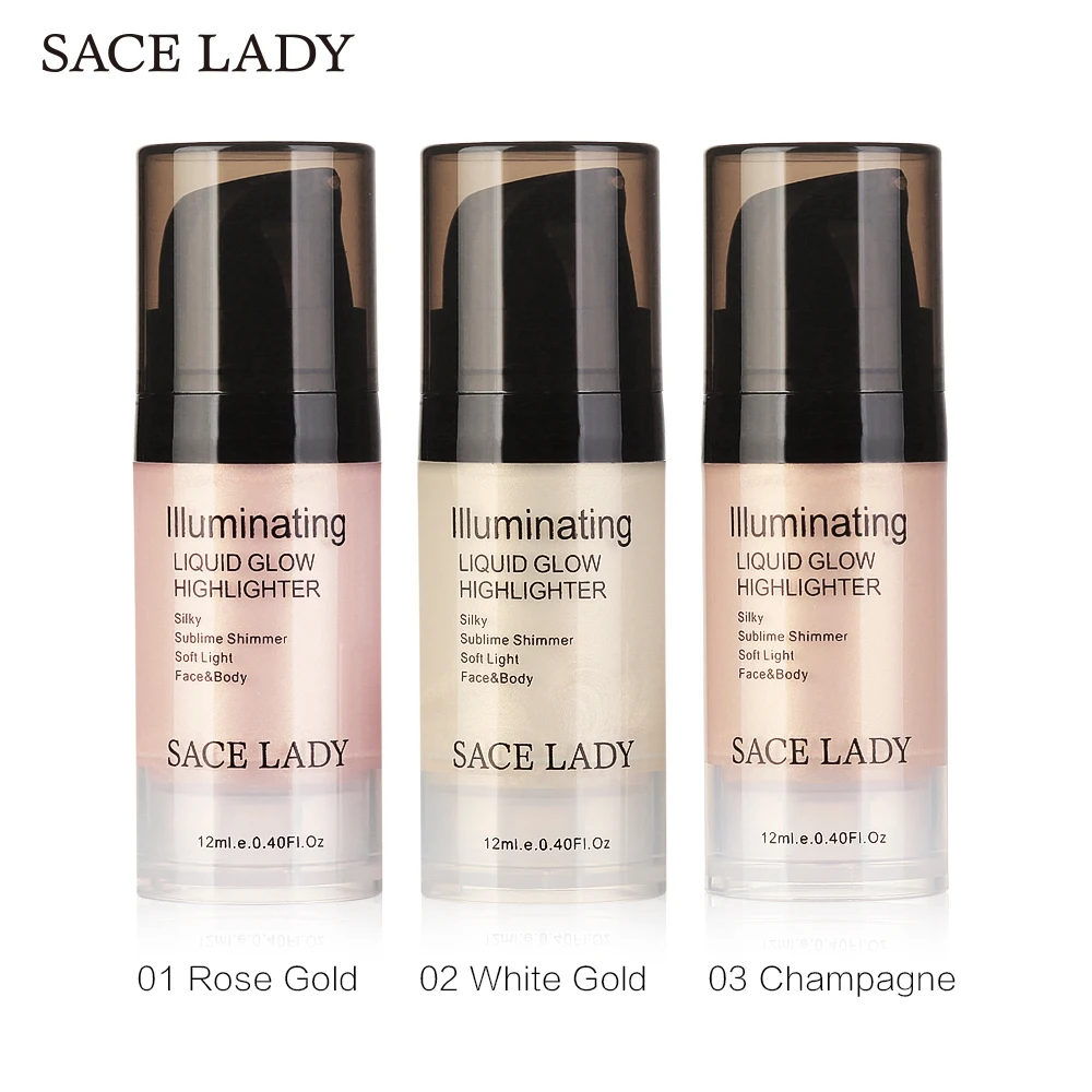 SACE LADY Liquid Highlighter Makeup Bronzer Illuminator Make Up Contour Glow Kit for Face and Body Long Lasting | Красота и здоровье