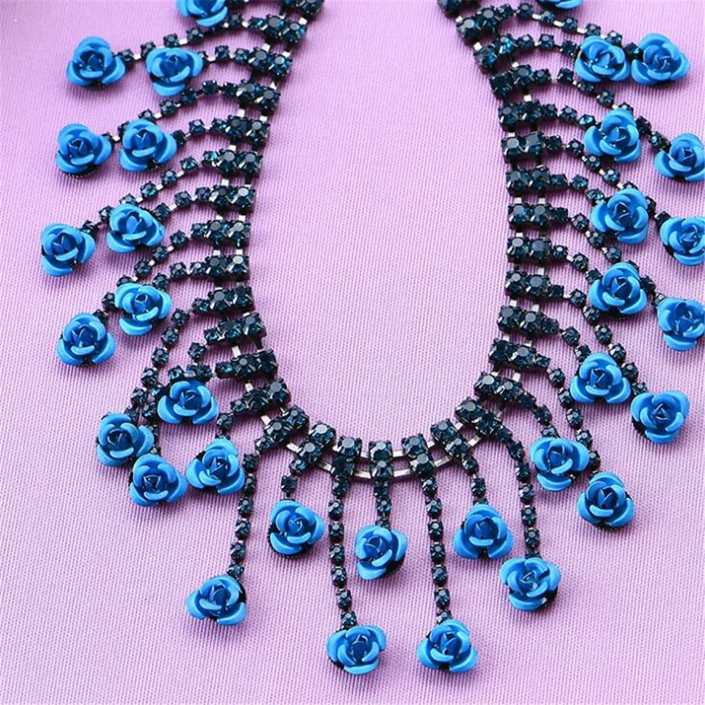 1 ярд/Лот Симпатичные Пришивные Цветы Кристалл Стразы s цепи Новые DIY Bling свадебное