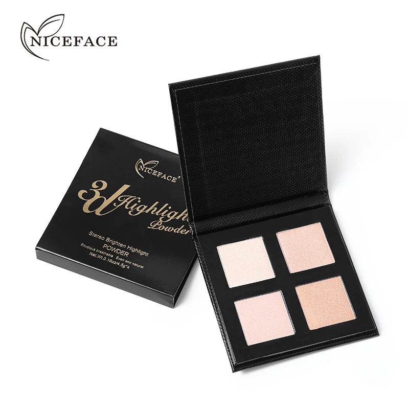 NICEFACE 4 цвета бриллиантовая палитра корректор яркости хайлайтеры для