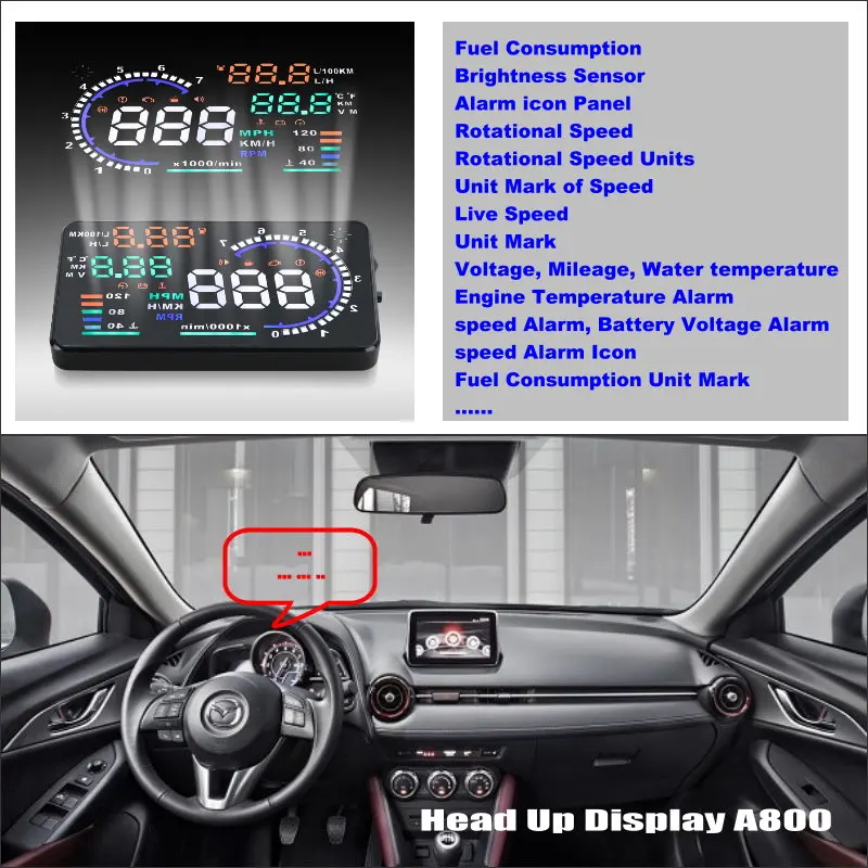 Авто безопасный экран вождения для Mazda CX 3/CX 5/CX 7/CX 9/BT 50 автомобиля HUD Дисплей