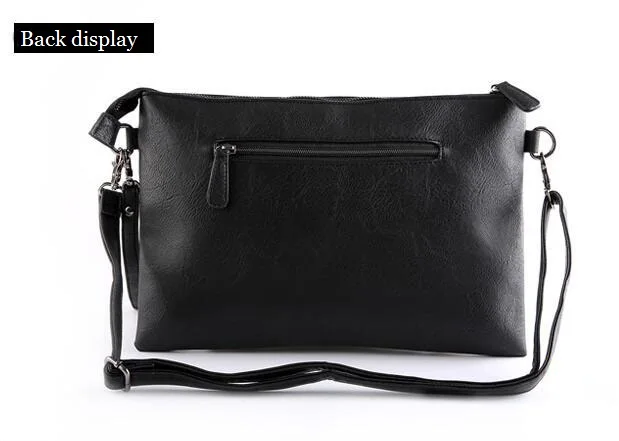 

KISUMATER HOT Skull Envelope Bags Men Day Clutches Punk Rivets PU Document Wristlet Handbag Messenger Shoulder Bag Free Shipping