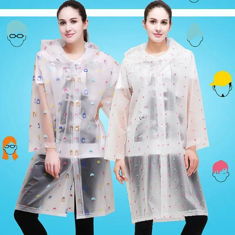 ZT Fashion Women Floral Transparent Plastic Girls Raincoat Travel Waterproof Rainwear Adult Poncho Outdoor Rain Coat JJ-SYYY123- |
