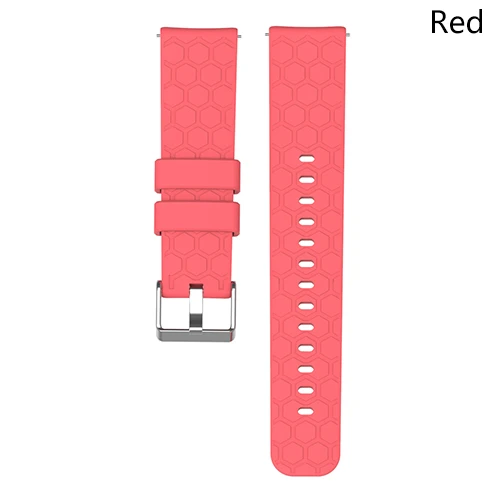 ECSEM 22 мм силиконовый резиновый ремешок для часов AMAZFIT stratos 2 2S наручный ремень для samsung gear S3 уникальный шестигранный дизайн - Цвет: Red
