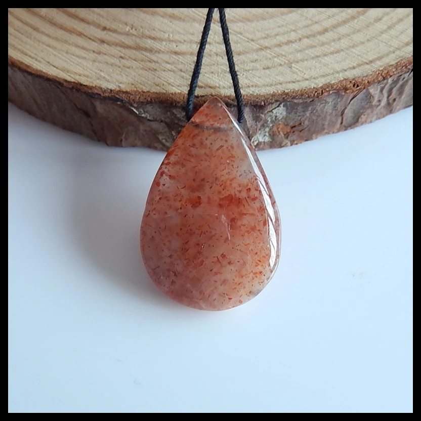 Бижутерия из полудрагоценных камней, подарок на день рождения, Natuarl Sun stone подвеска из бисера, 25x17x7 мм, 3,7 г