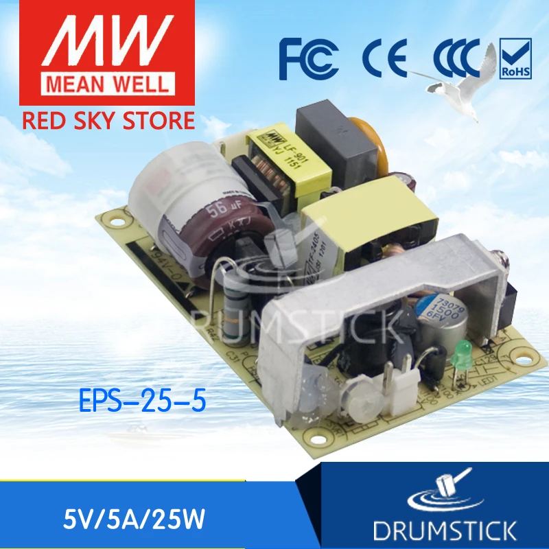 Специальное предложение товара MEAN WELL! EPS-25-5 5V 5A meanwell EPS-25 25Вт один Выход