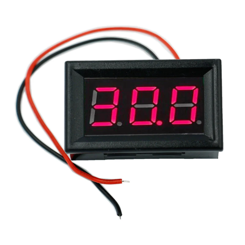 

0.56'' DC 3-30V Voltmeter red LED Panel 3-Digital Display Adjustable Volt Voltage Meter Two wires 40% off