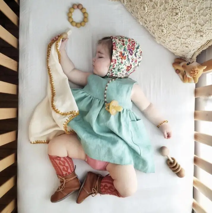 2019 летнее платье для маленьких девочек с карманами Простое Повседневное