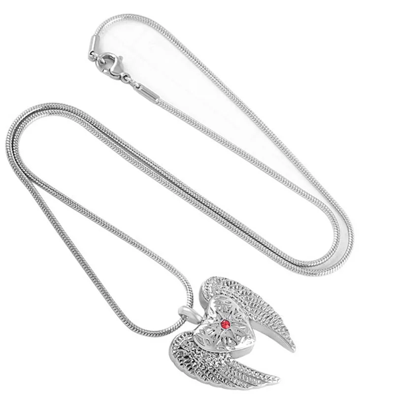 CMJ8312 Крыло ангела с сердцем Премиум нержавеющая сталь Кремация кулон пеплом Keepsake