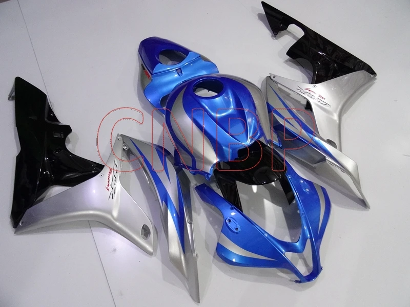 Мотоциклетный обтекатель наборы для тела CBR 600 RR 2007-2008 синий серебристый черный