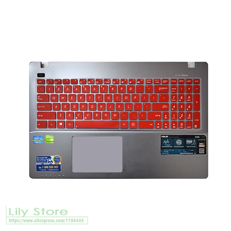 red 15 дюймов Силиконовая клавиатура для ноутбука Защитная пленка для Asus X556U A55X A56C A73 A550X A550C A550JK A550LA550DP A555LD Y581 Y582 - Цвет: red