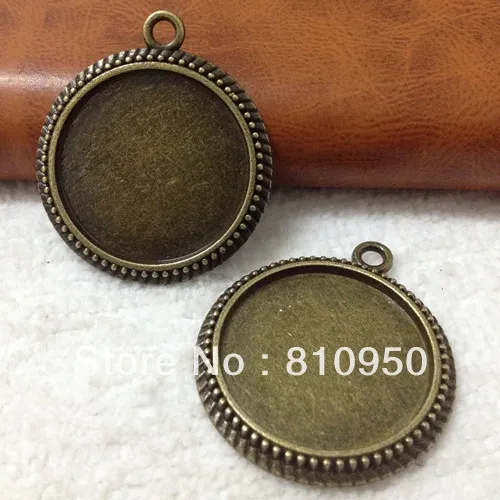 

40pcs/lot Inner size:25MM Alloy/Metal Antique Bronze Blank Tray Cameo pendant base Settings DIY Jewelry Accessories findings