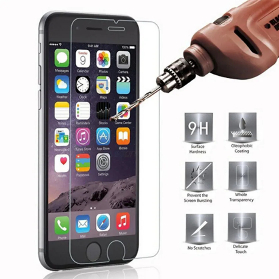 9H закаленное стекло для iphone 8 7 6 6s plus 0 26 мм 2.5D Защита экрана x 5 5S se 4S Защитная