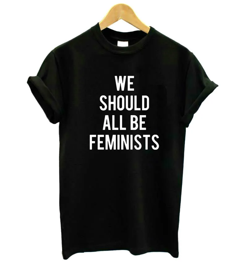 Футболка женская хлопковая с надписью we be all feminists|Футболки| |