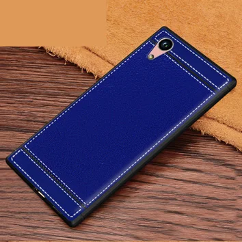 Кожаный чехол для sony Xperia XA1 Ultra XA XZ XR XZS X Performance, мягкий силиконовый чехол черного цвета для sony Xperia XA1 Ultra XA XZ XZS - Цвет: Тёмно-синий
