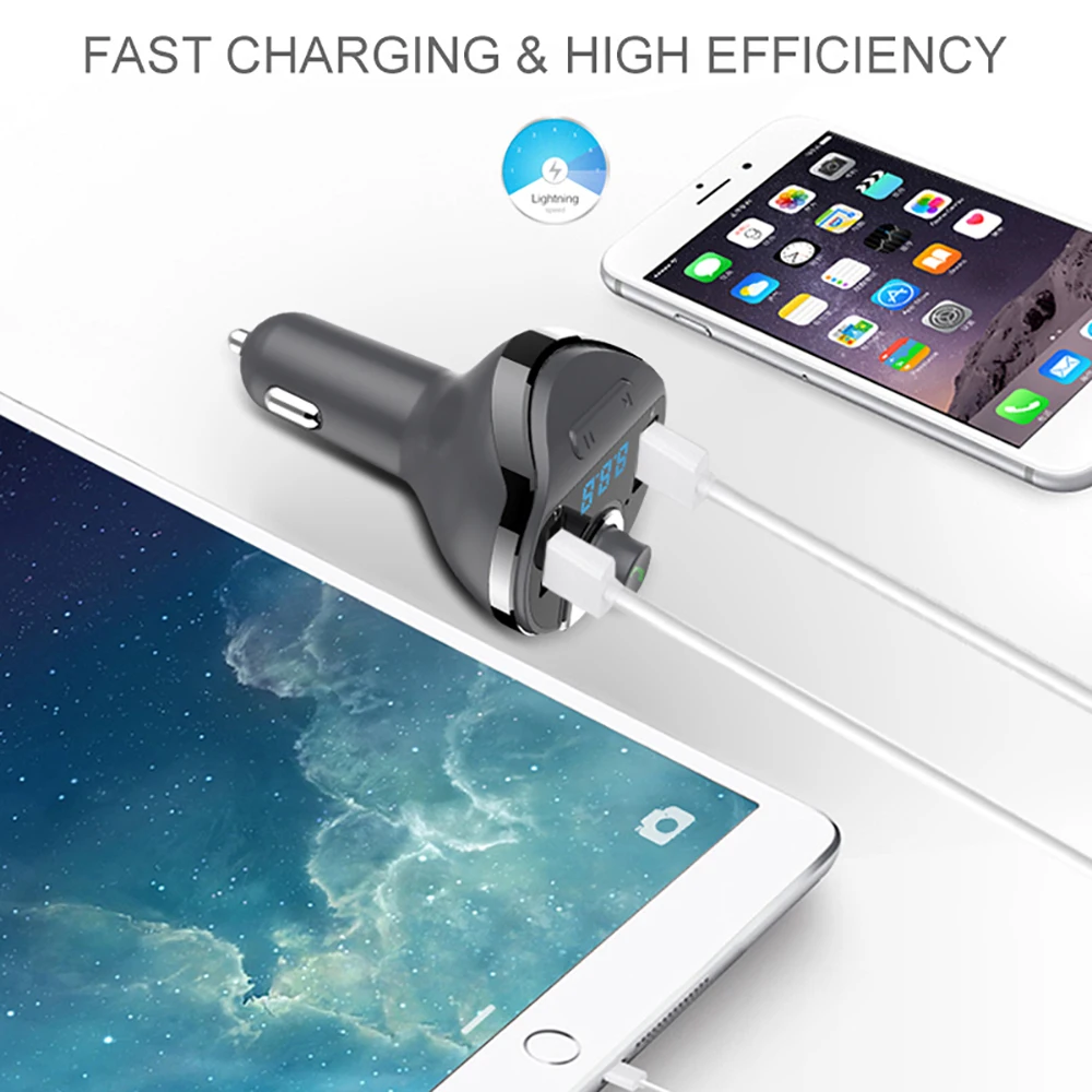 Bluetooth беспроводной Автомобильный MP3-плеер Hands Free Комплект fm-модулятор двойной USB зарядное устройство TF карта Музыка Bluetooth аудио приемник передатчик