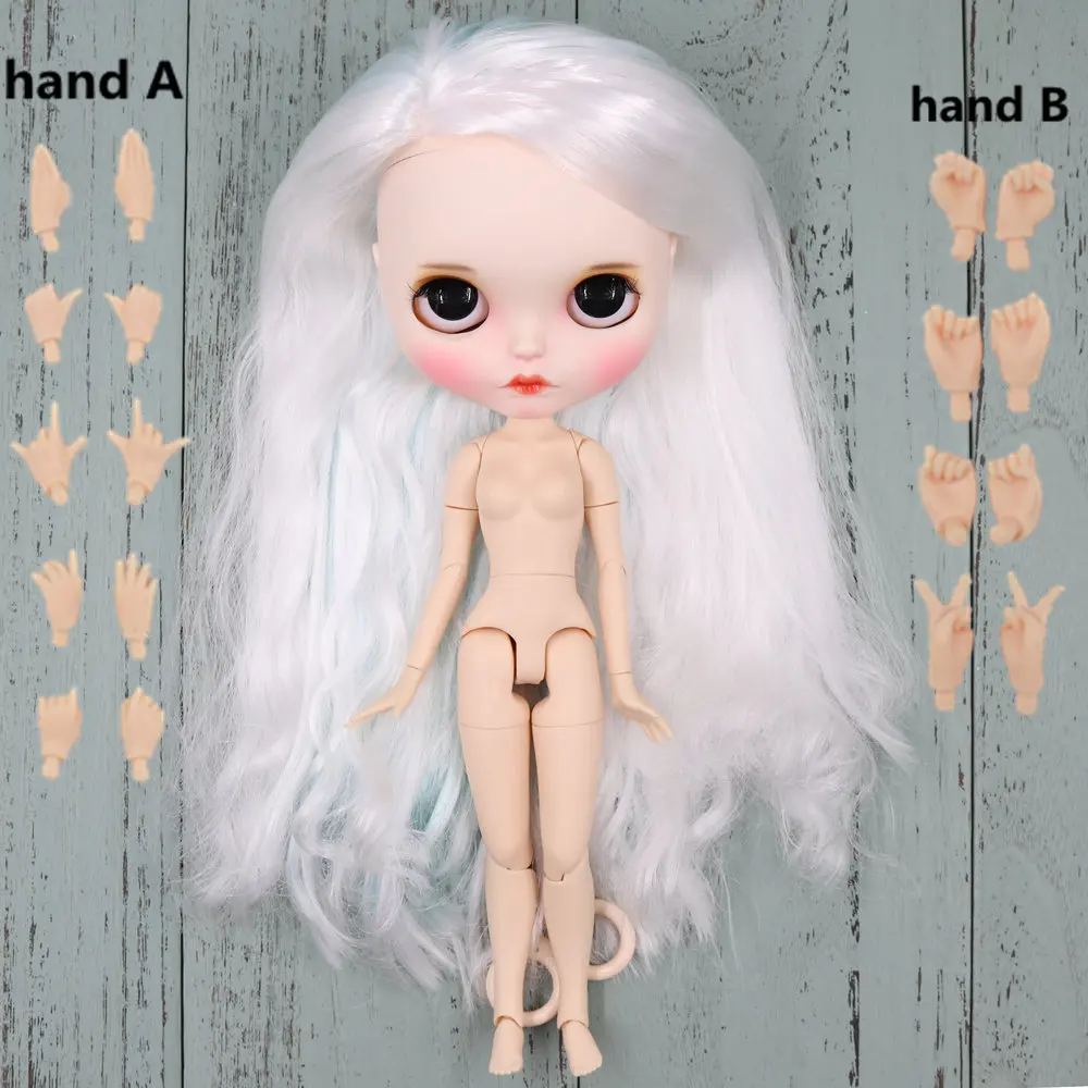 ICY Blyth кукла для серии № BL6909/136 детские голубые микс белые волосы Цвет Резные губы индивидуальные матовые лица соединение тела 1/6 bjd - Цвет: like the picture