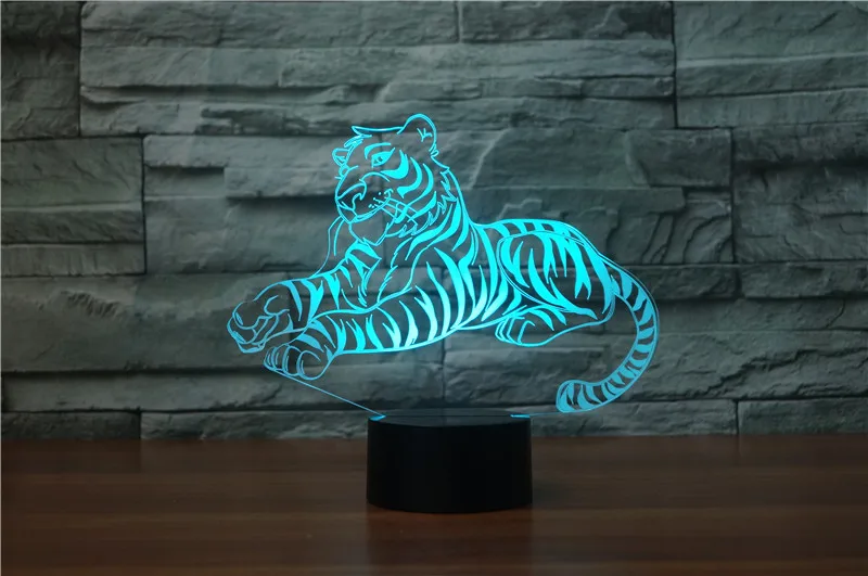 

Tiger 3D LED Night Lights Usb Colorful Illusion Animal Table Lamp for Home Decoration Luminaria Baby Bedroom Decor