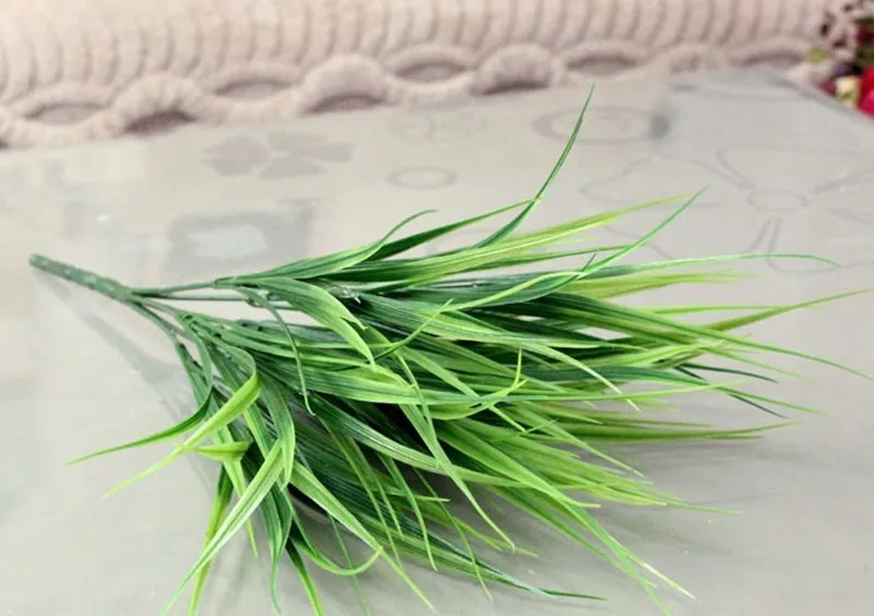 7 вилок весенняя трава зеленые искусственные листья пластиковая имитация листвы