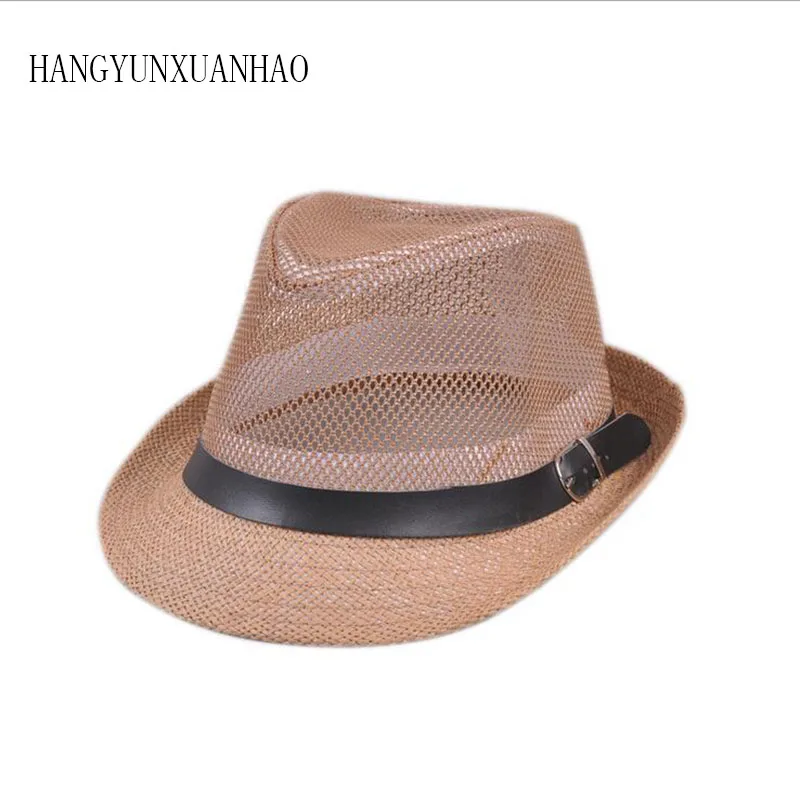 

Men's Straw Jazz Cap Casual Panama Sun Hats For Men Summer Fashion Beach Hat For Male Fedora Visor Caps For Belt Decorated Hat
