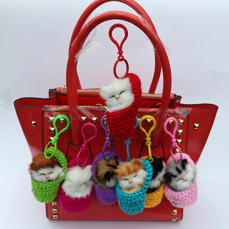 cat plush toys kitten bag pendant jewelry simulation animals Plush soft Stuffed Toy Doll DIY cartoon gifts ornaments | Игрушки и хобби