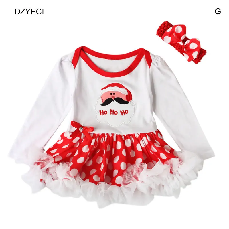 DZYECI My First Birthday Christmas For BabyGirl Bodysuit Costume Unisex New Born Headband+Dress Outfits Sunsuit Creeper 1st images - 6