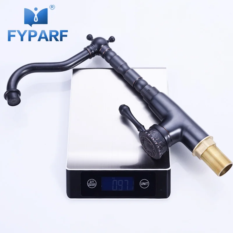 

FYPARF Designer Bathroom Sink Faucets Hot and Cold Faucet Basin Mixer Sink Water Tap Black Antique Brass Sink Faucet Mixer Taps
