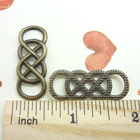 70 шт подвески двойной символ бесконечности Разъем Кулон Античный бронзового