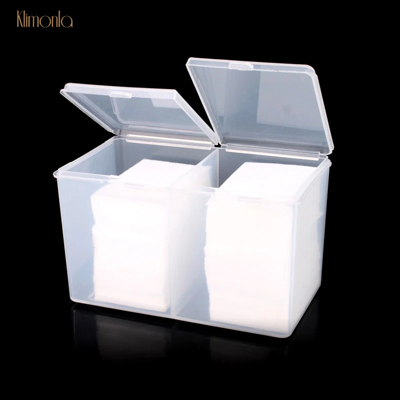 

4 Colors Plastic Nail Towel Storage Box 2 Grits Cotton Pad Swab Nail Art Containers Desk Organizer Nail Art Tools For Makeup