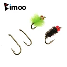 Bimoo 50 шт. Тяжелая проволока Нимфа мокрые мухи крючки бронзовые Зазубренные рыболовные крючки Доступные размеры #10 #12 #14 #16 #18 #20