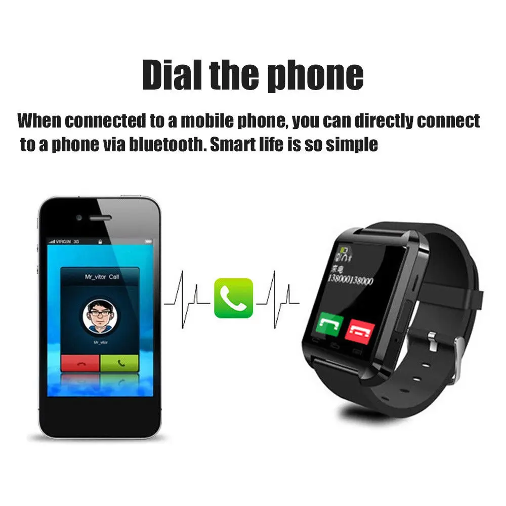 Умные часы Timethinker U8 с Bluetooth умные Reloj спортивные Шагомер наручные на базе Android IOS