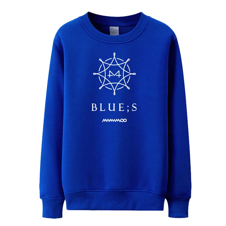 Kpop mamamoo новый альбом синий s Обложка одинаковый принт o-образный вырез тонкий
