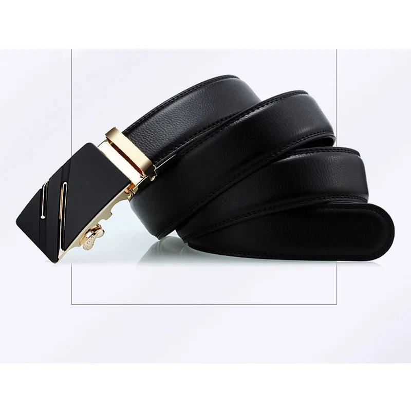 150cm men belt with stainless steel automatic buckle for mens cow real genuine leather luxury quality brand designer belts140cm
