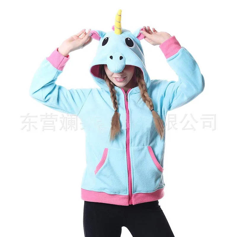худи и толстовки единорог кофта женская с капюшоном на молнии толстовка аниме