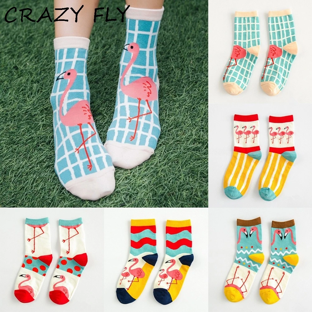 CRAZY FLY Funny Art Animal Women Socks Смазливая новизна 3d лодыжки Хлопок мультфильм носки теплая