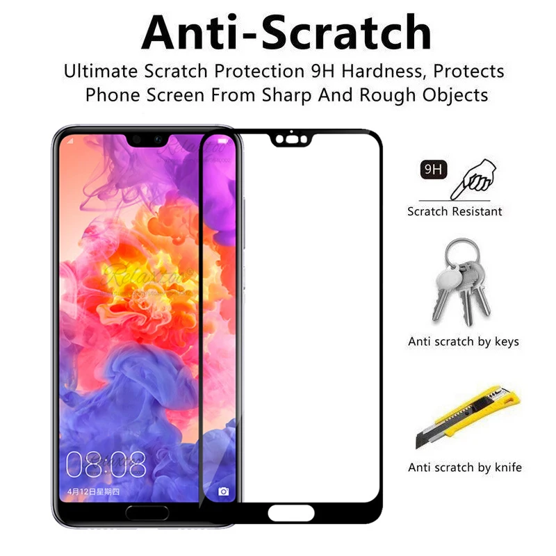 Закаленное стекло с полным покрытием для Huawei p20 lite pro Защитная пленка экрана P20Lite