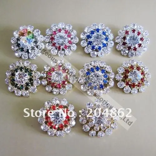 10 шт 27 мм круглая пуговица с прозрачными стразами Стразы центральный набор