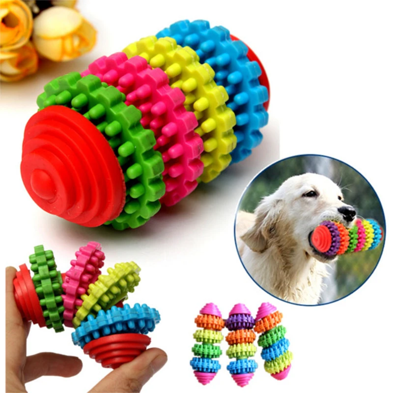 7 Floor Colorful Pet Dog Slide Gear Molar Teeth Cleaning Chew Toy Healthy Gums Amusing Swivel Dental Care Training Tool | Дом и сад